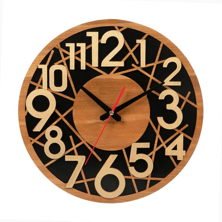 ساعت دیواری چوبی هوم آدیس مدل کیتا کلاسیک کد CK 602-CM