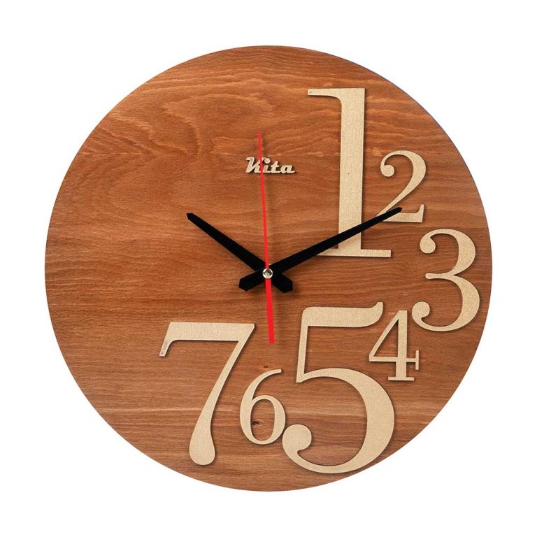 ساعت دیواری چوبی هوم آدیس مدل کیتا کلاسیک کد CK 604-TC